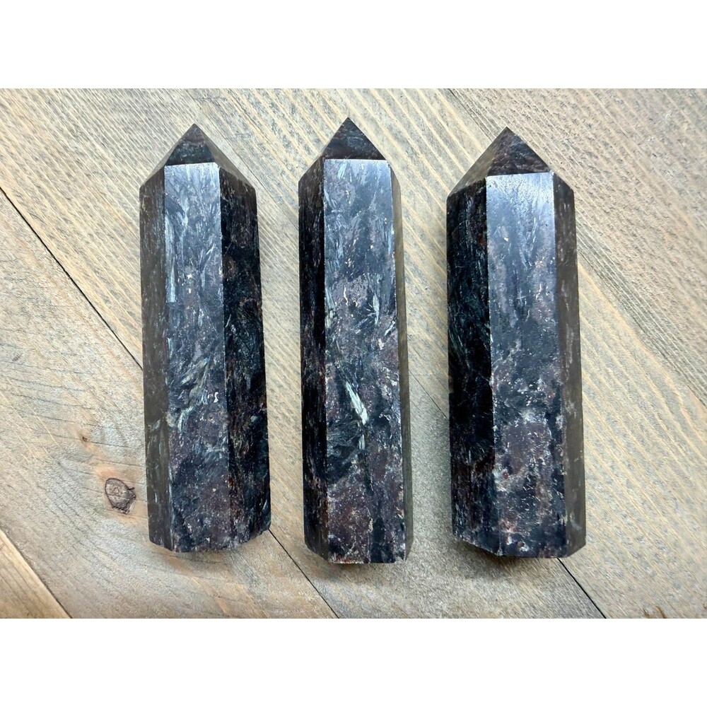 Arfvedsonite Tower Point Black Galaxy Crystal Third Eye Manifestation Meditation